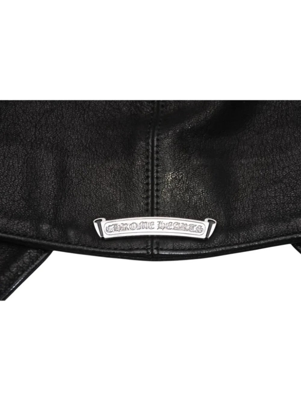 Chrome Hearts Leather Vest Cross Ball Button Black M